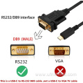 Customized RS232 Function TYPE-C TO DP9 Cable